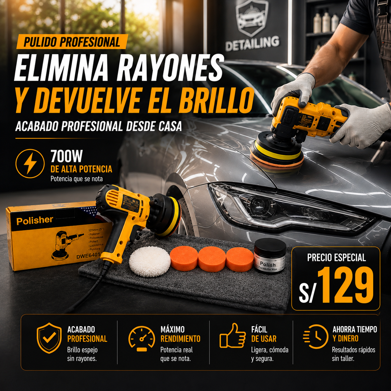 PULIDORA DE ALTA POTENCIA PARA CARROS