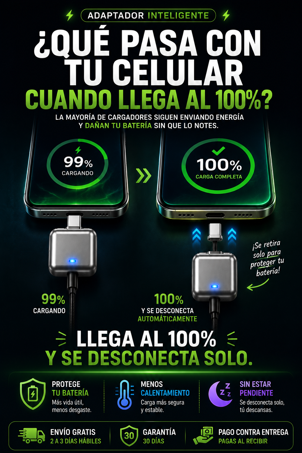 ADAPTADOR QUE SE DESCONECTA AL LLEGAR AL 100%