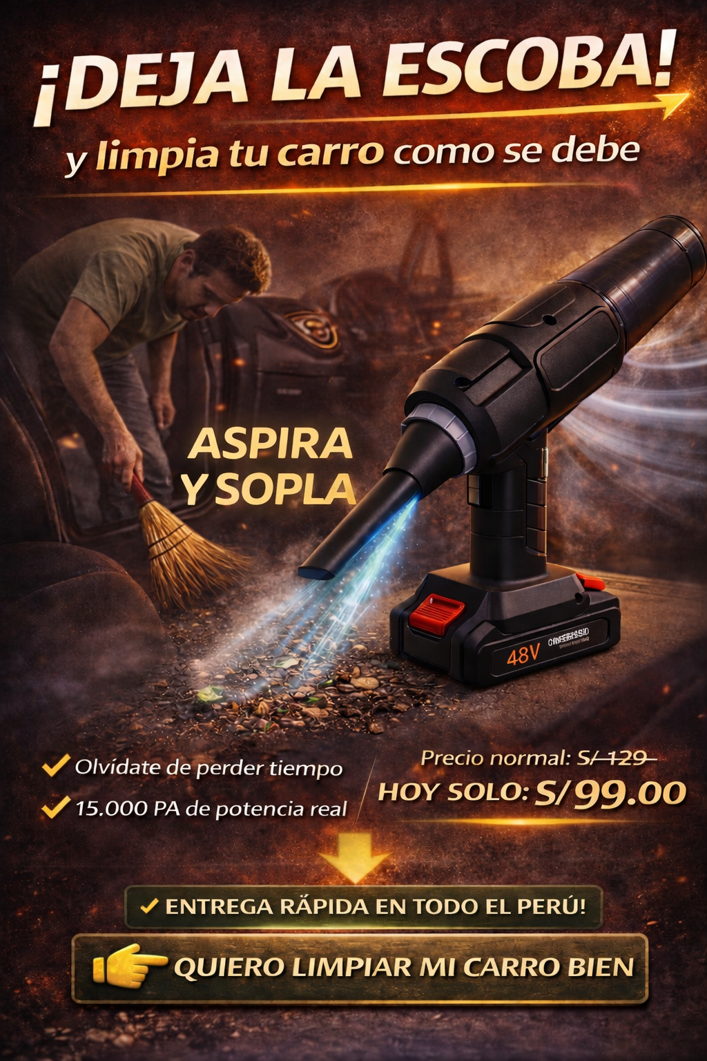 Aspiradora y Sopladora Inalambrica
